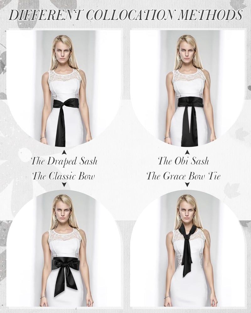 Glitopper Women Satin Waist Belts Dress Sash Waist Belt for Special Occasion Bridal Wedding Prom Formal 3.5'' Wide - Image 5